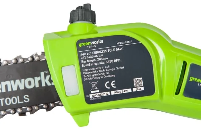 Высоторез-сучкорез Greenworks G24PS20 24V 2000107 (20 см) аккумуляторный