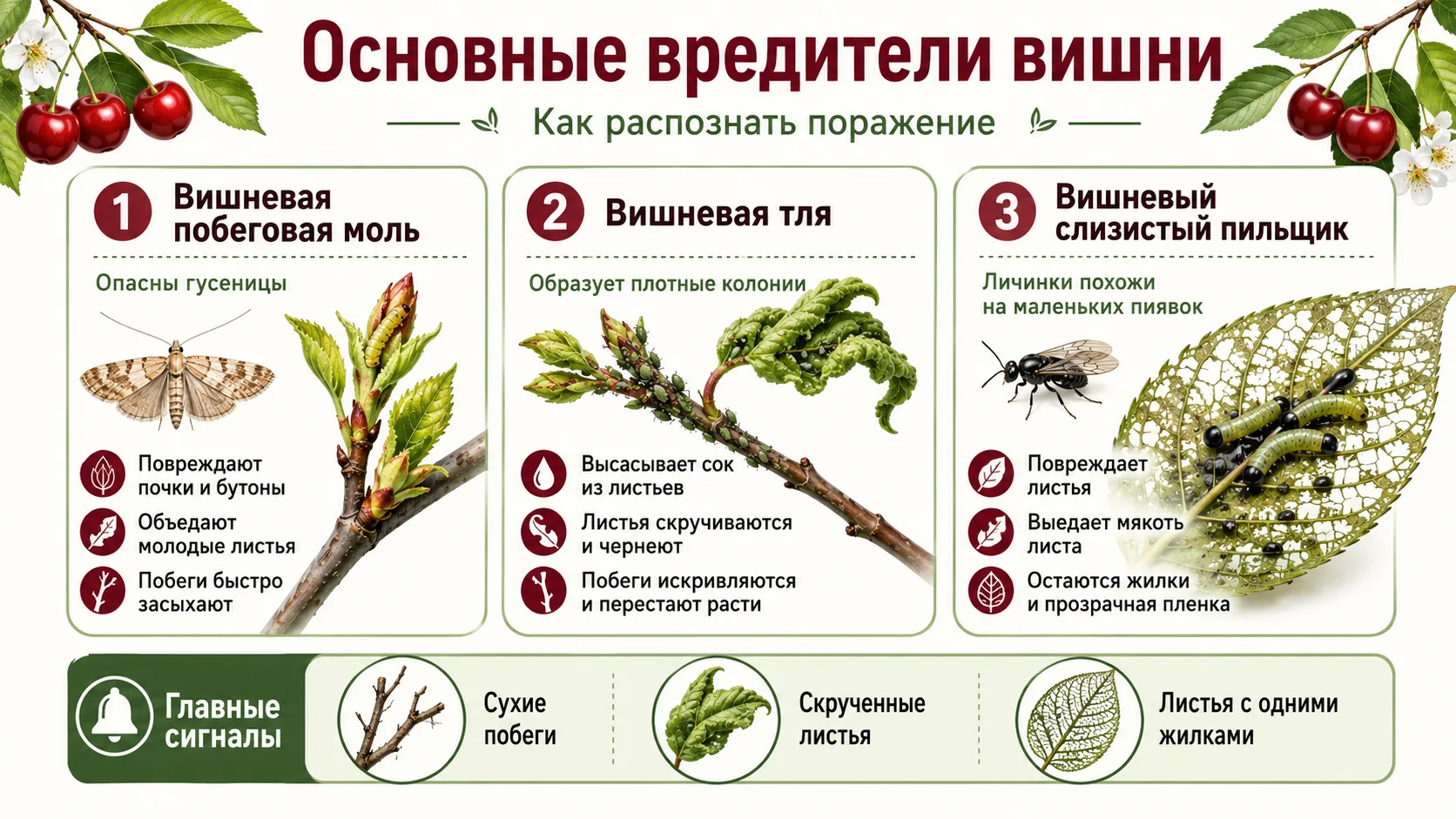 Как бороться с тлей на сливе и вишне в июле без химии