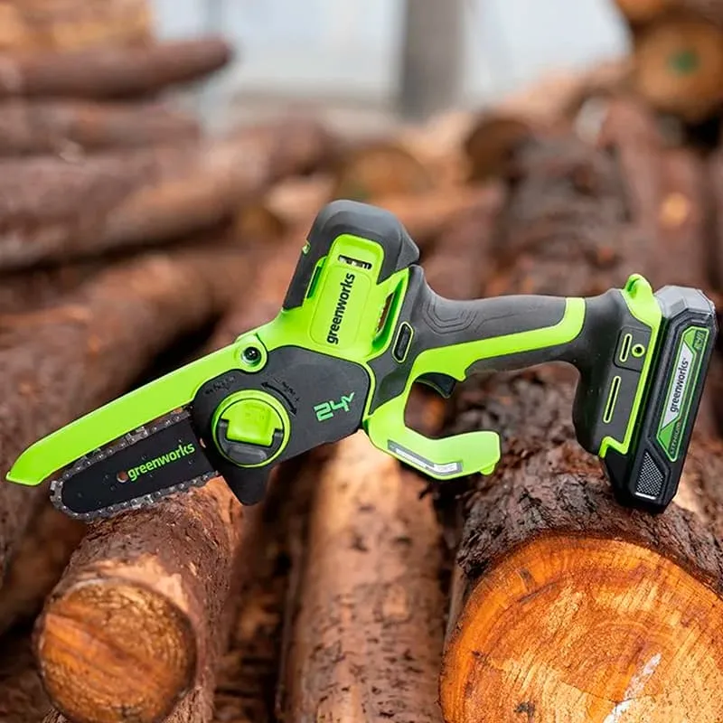 Цепная мини-пила Greenworks G24MCS10 24V 2008207 (10 см) аккумуляторная