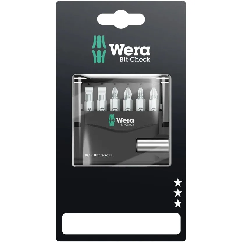 Набор инструментов Wera Bit-Check 7 Universal 1 SB — фото производителя