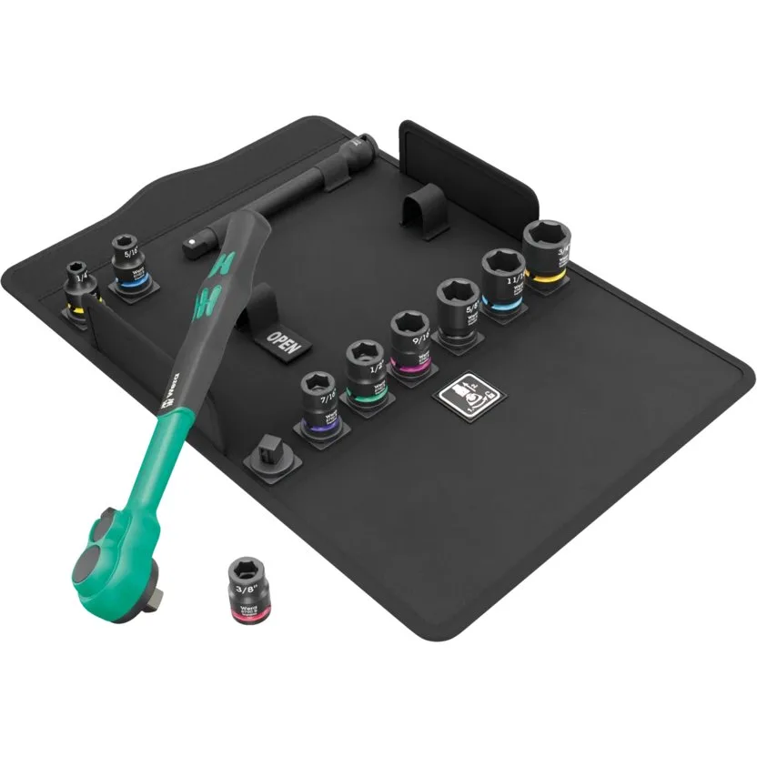 Трещотка Zyklop Comfort в наборе, переключатель реверса, 3/8", дюймовые размеры Wera 8100 SB 13 — фото производителя