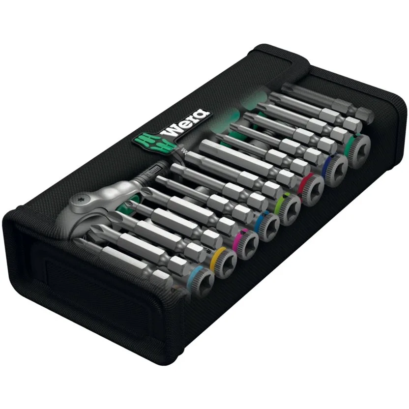 Набор инструментов Wera 8100 SA 9 Zyklop Speed - набор с трещоткой, привод 1/4", дюймовый — фото производителя