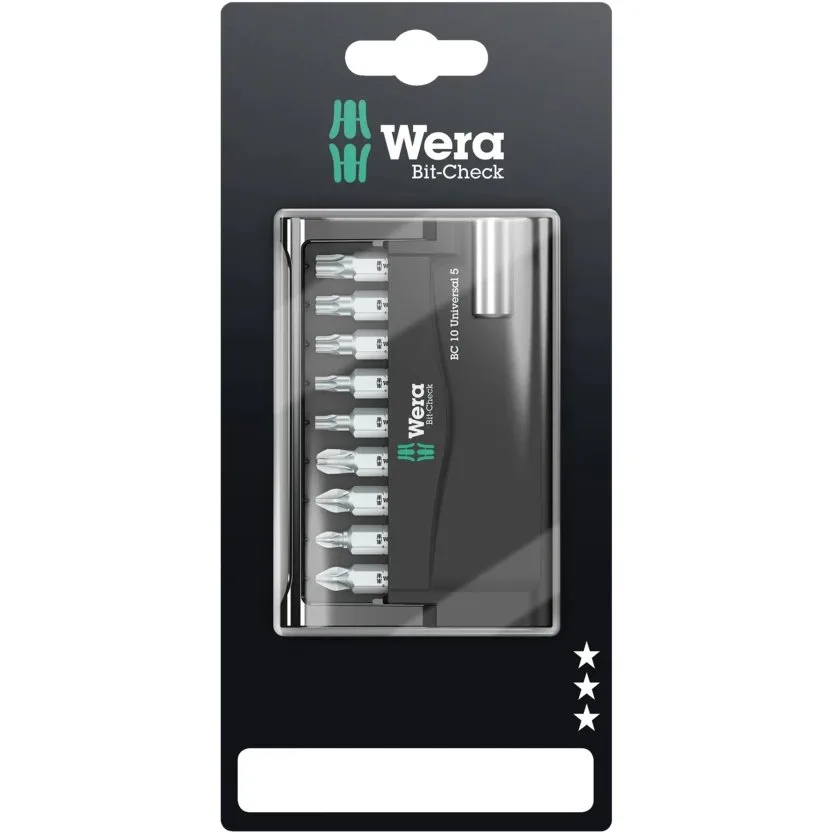 Набор инструментов Wera Bit-Check 10 Universal 5 SB — фото производителя