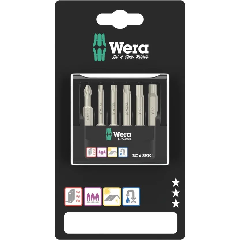 Набор инструментов Wera Bit-Check 6 SHK 1 SB — фото производителя