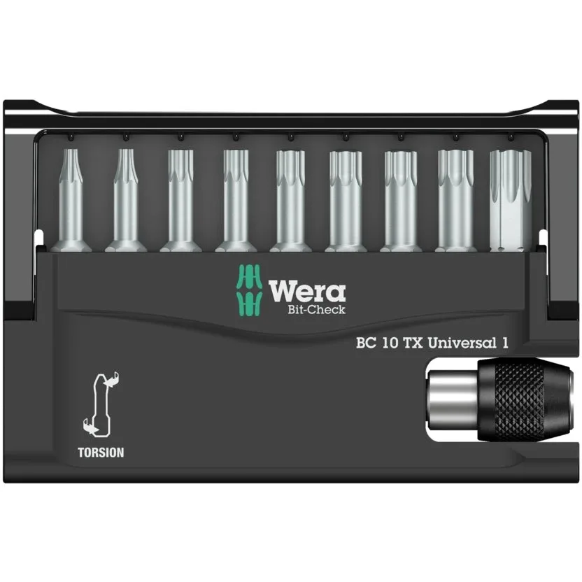 Набор инструментов Wera Bit-Check 10 TX Universal 1 — фото производителя