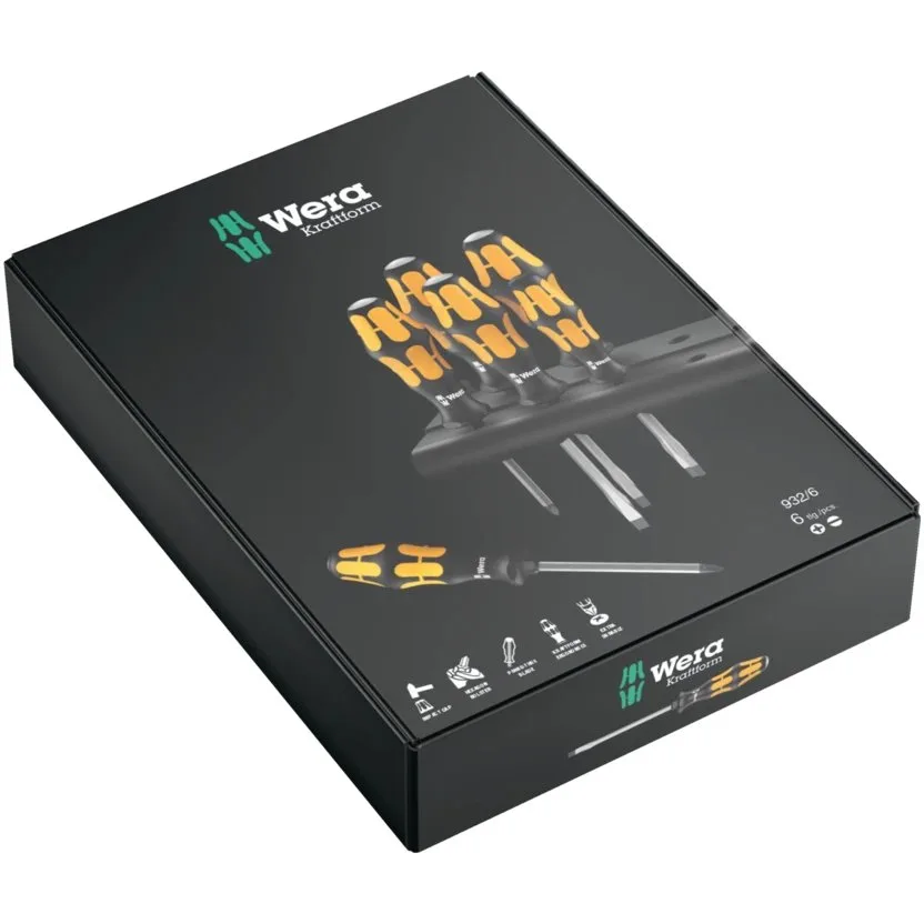 Набор отверток Kraftform Wera: отвертка-резец + подставка 932/6 — фото производителя
