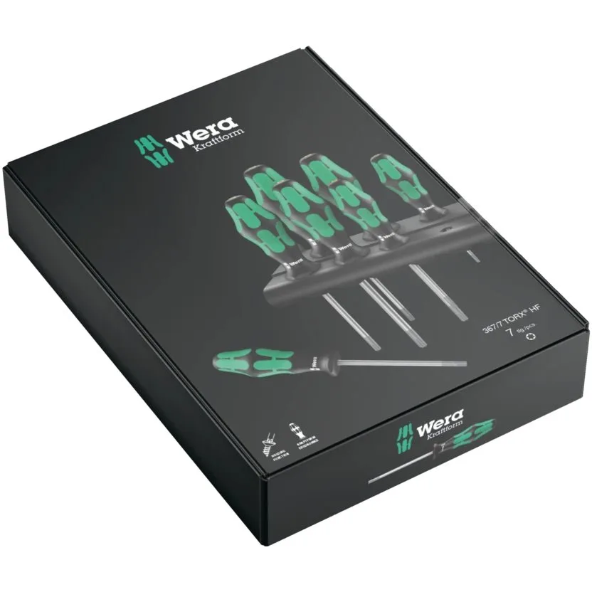Набор отверток с фиксирующей функцией + подставка Wera 367/7 TORX® HF Kraftform Plus — фото производителя