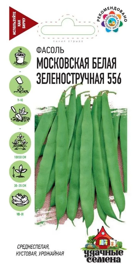 Фасоль Московская белая зеленостручковая 556
