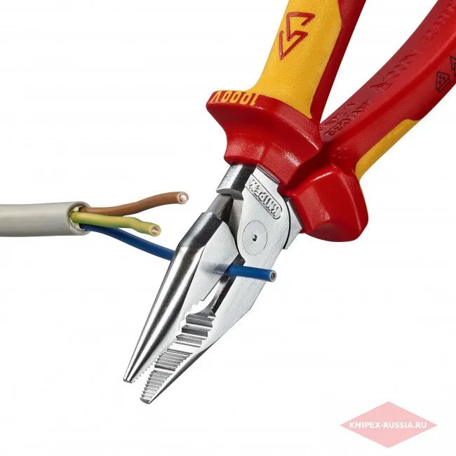 Плоскогубцы комбинированные остроконечные с удлинёнными губками Knipex KN-0826185 — фото производителя