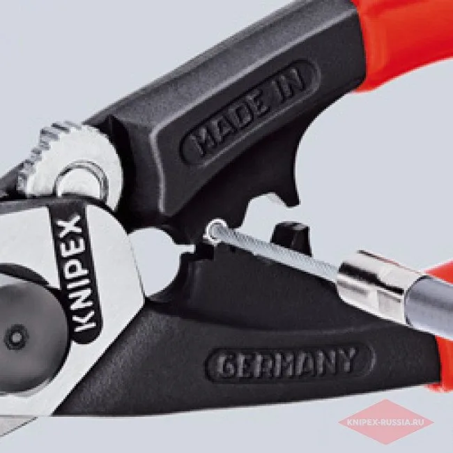 Ножницы для резки проволочных тросов кованые Knipex KN-9561190SB — фото производителя