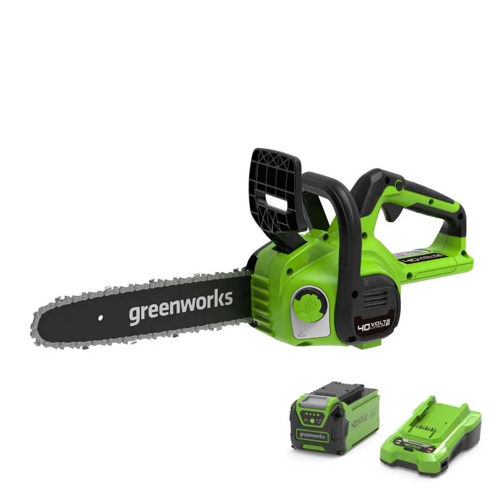 Аккумуляторная цепная пила Greenworks G40CS30IIK2 — фото производителя