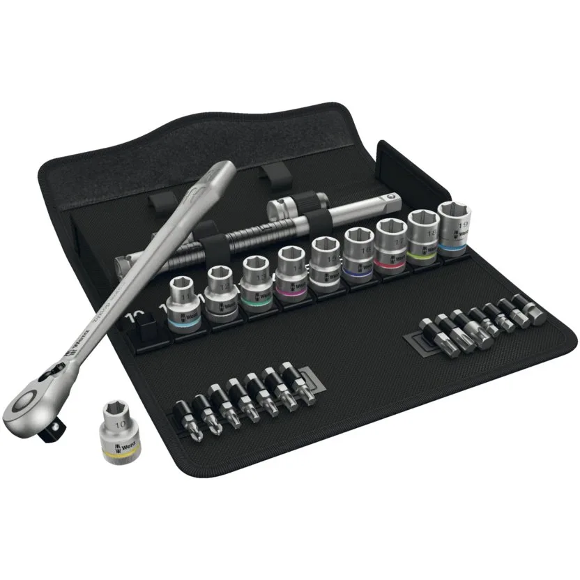 Набор инструментов Wera 8100 SC 8 Zyklop Metal - набор с трещоткой, переключение реверса, привод 1/2", метрический — фото производителя