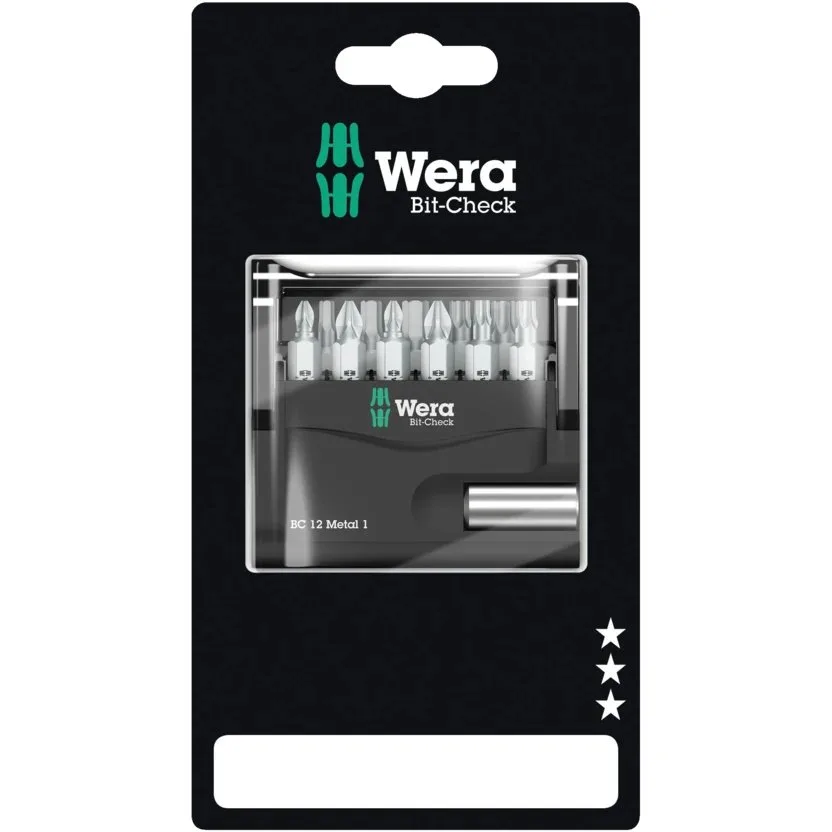 Набор инструментов Wera Bit-Check 12 Metal 1 SB — фото производителя