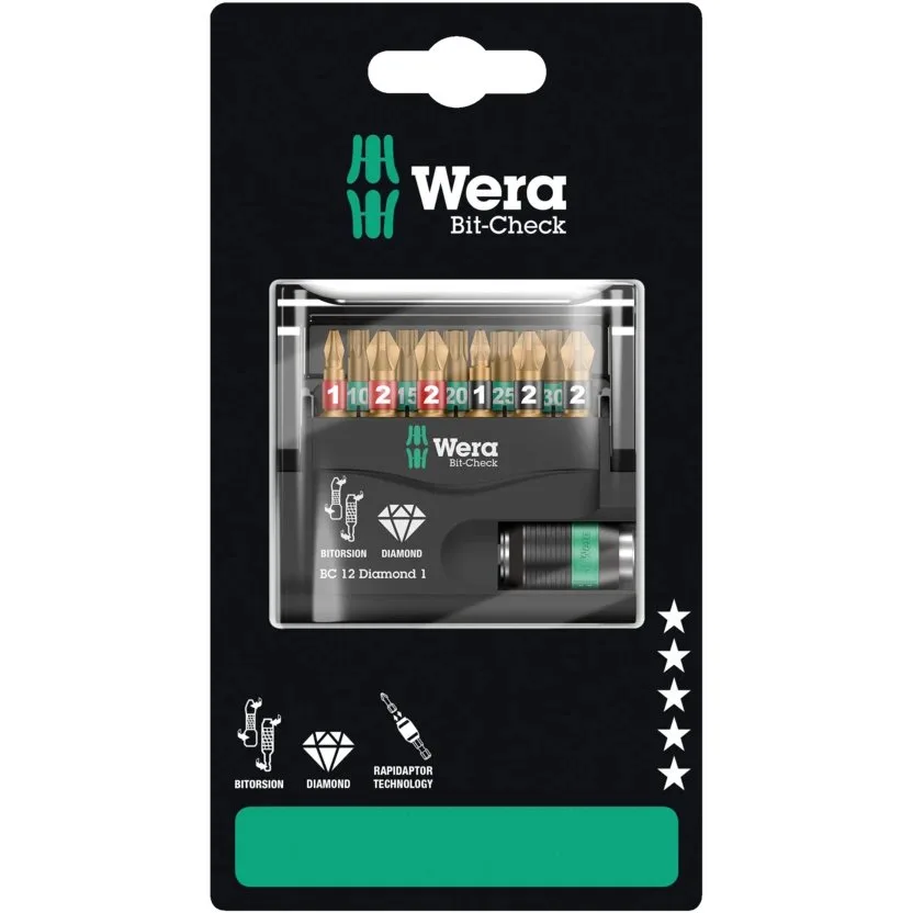 Набор инструментов Wera Bit-Check 12 Diamond 1 SB