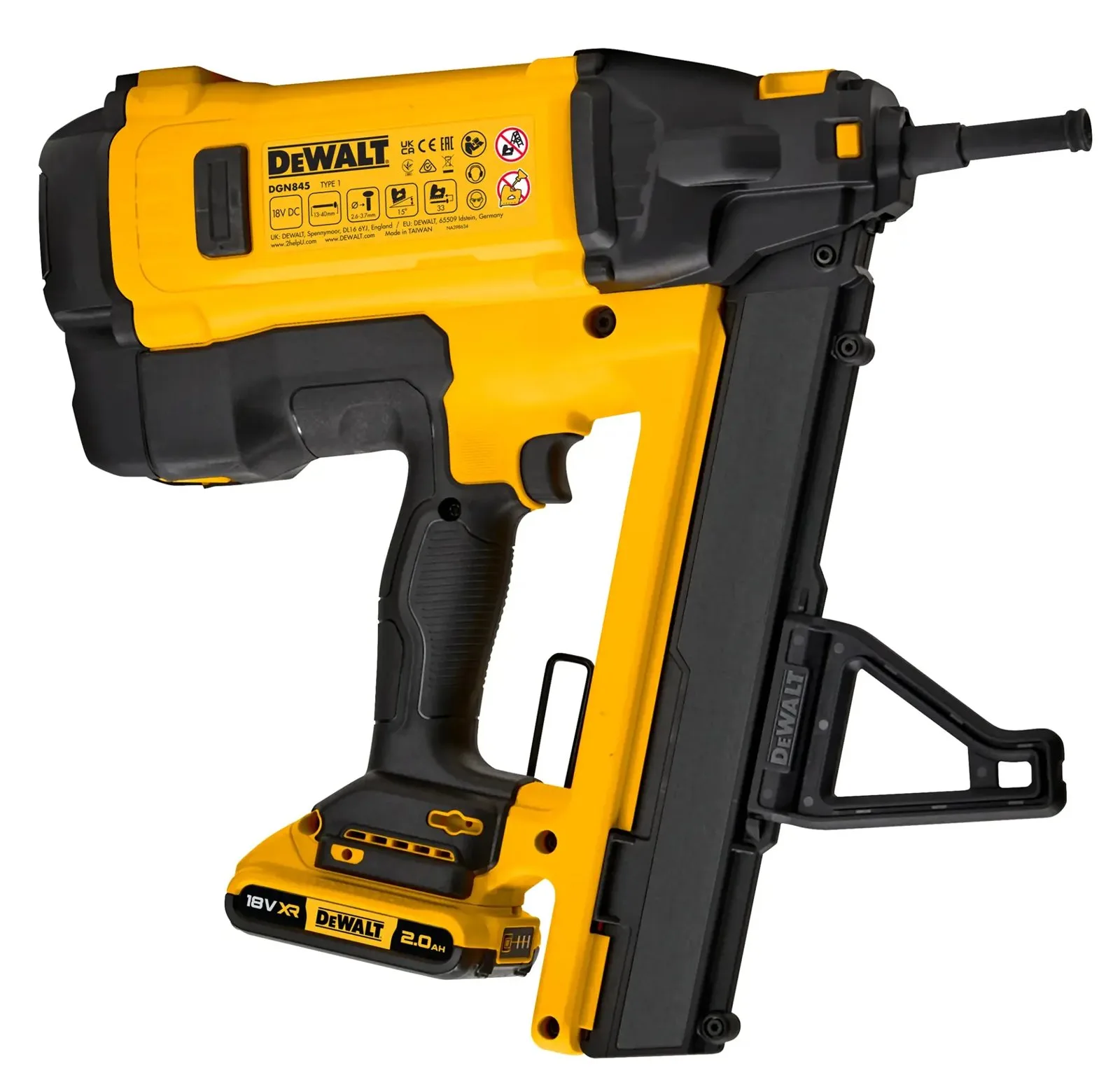 Газовый гвоздезабивной пистолет DeWalt DGN845D1-GB