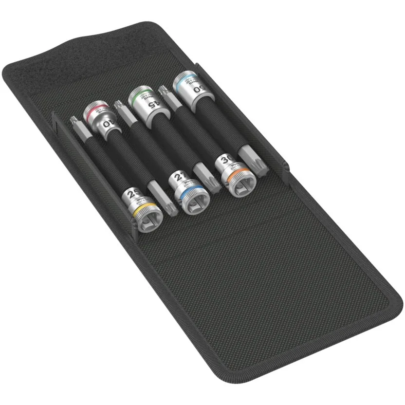Набор отверточных головок Zyklop TORX®, с фиксирующей функцией, привод 3/8" Wera 8767 B TORX® HF 1 — фото производителя