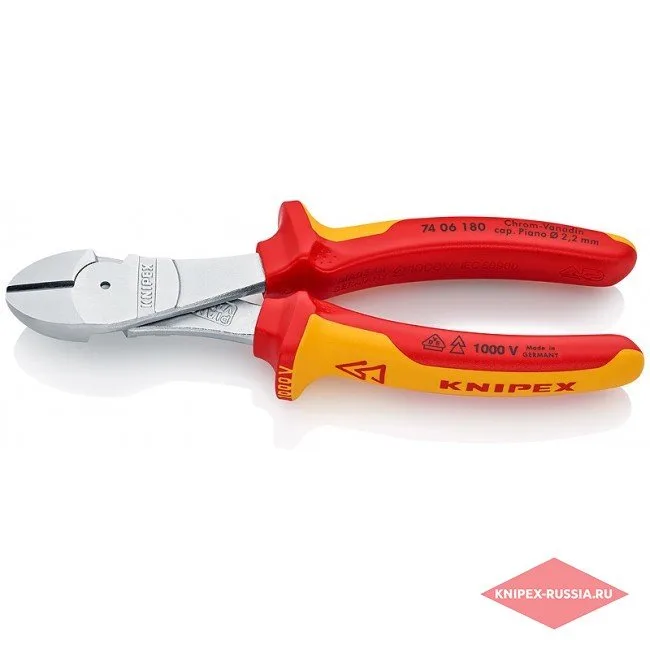 Кусачки боковые особой мощности Knipex KN-7406180 — фото производителя
