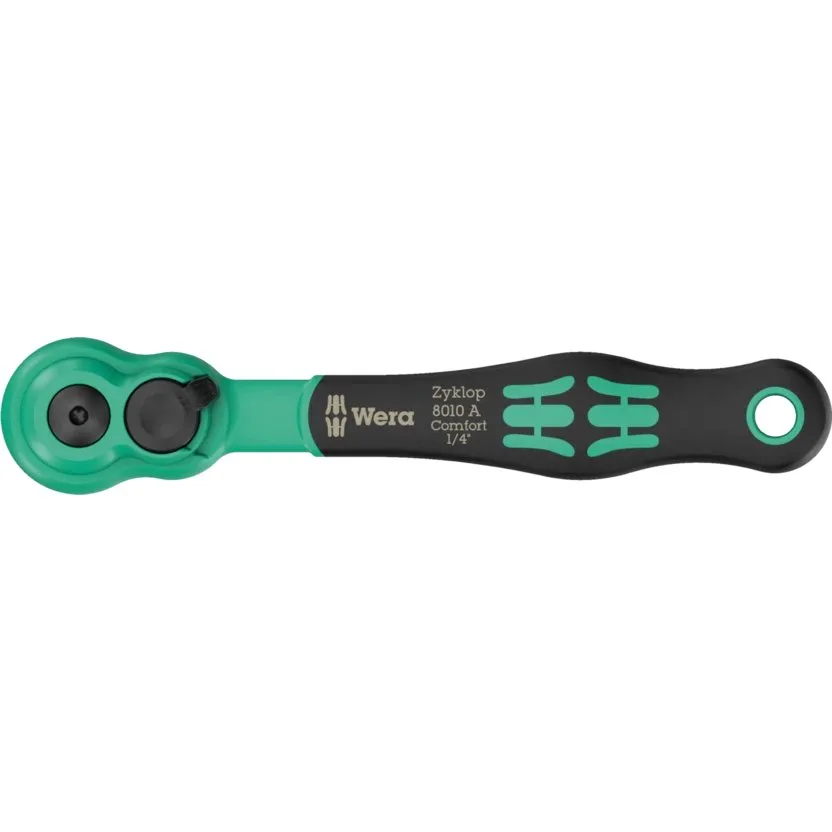 Трещотка Zyklop Comfort, с переключателем реверса, с приводом 1/4" Wera 8010 A