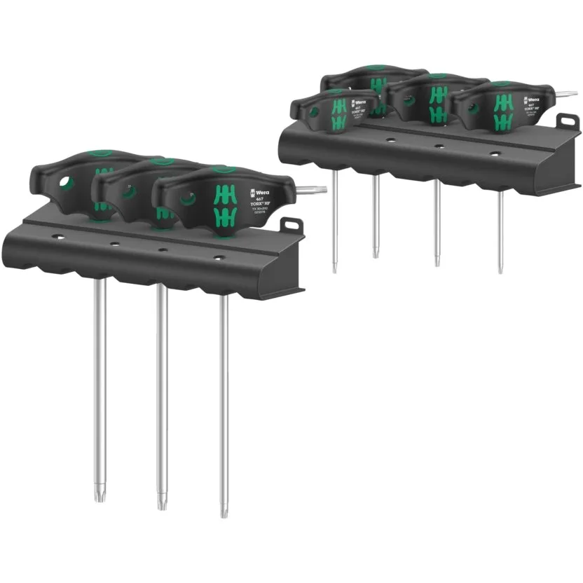 Набор отвёрток с поперечной ручкой, TORX® с фиксирующей функцией Wera 467/7 TORX® HF Set 1 — фото производителя
