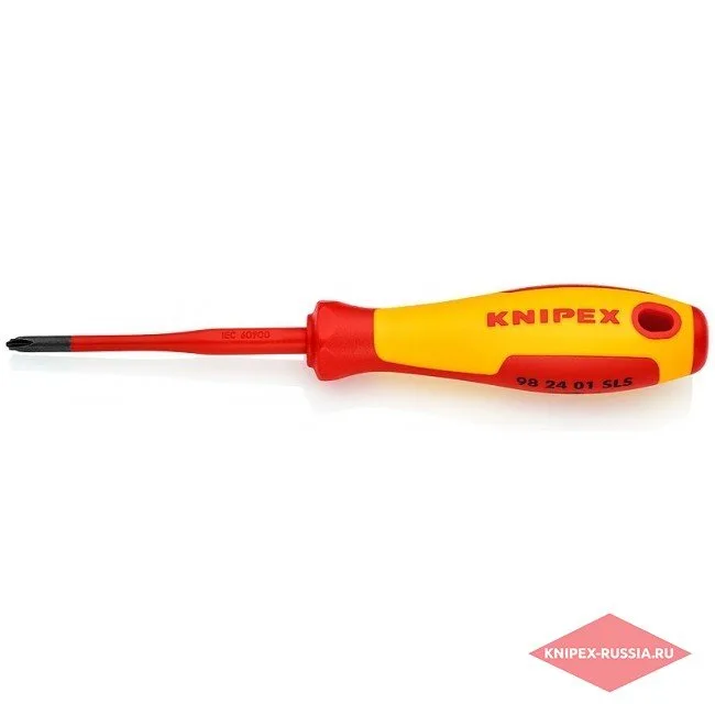 Тонкая отвертка для винтов с шлицем PlusMinus PH Knipex KN-982401SLS