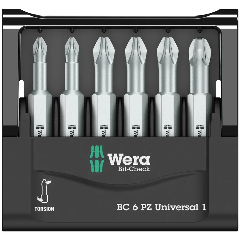 Набор инструментов Wera Bit-Check 6 PZ Universal 1 — фото производителя