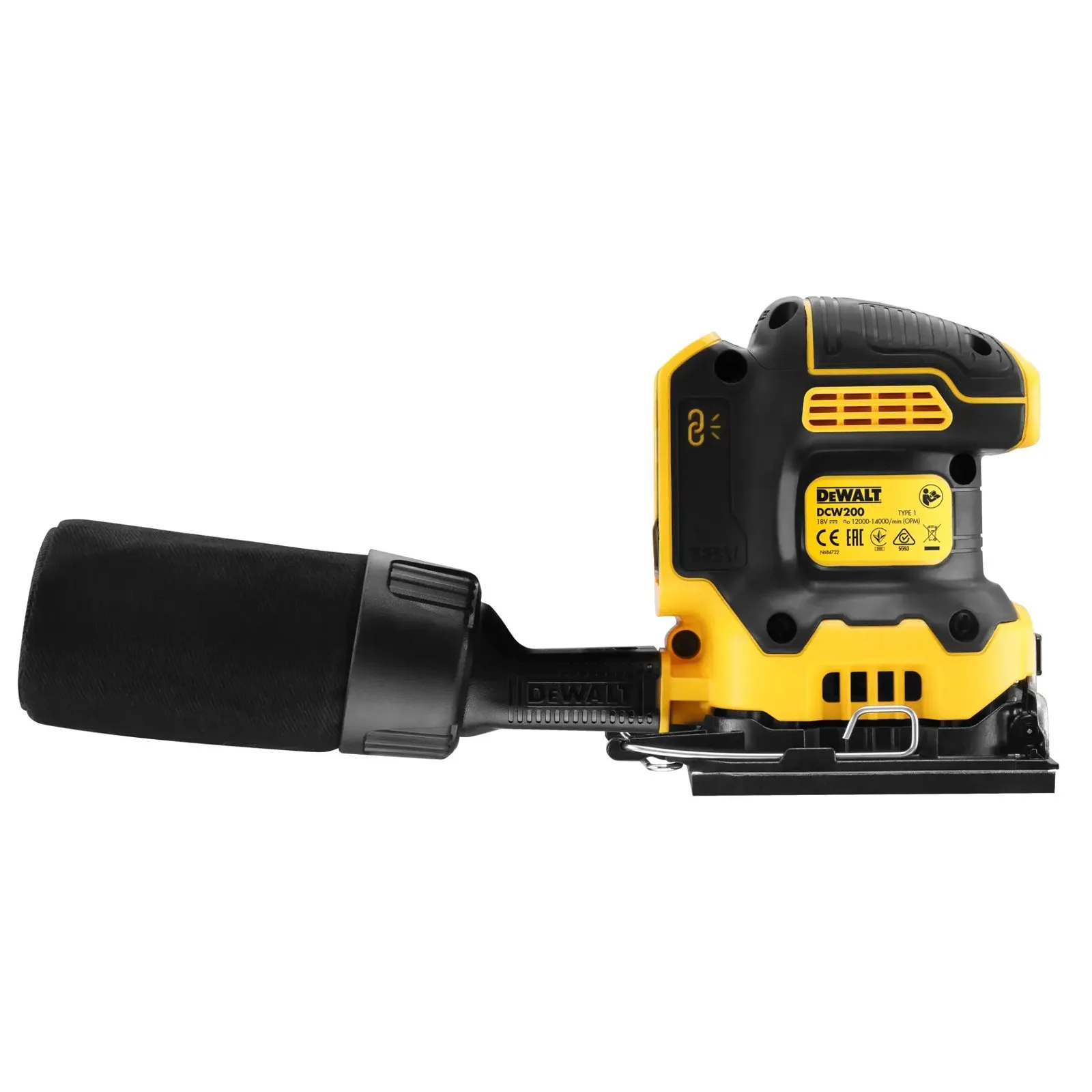 Аккумуляторная шлифовальная машина DeWalt DCW200N-XJ — фото производителя