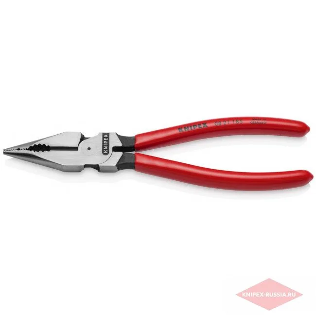 Плоскогубцы комбинированные остроконечные с удлинёнными губками Knipex KN-0821185 — фото производителя