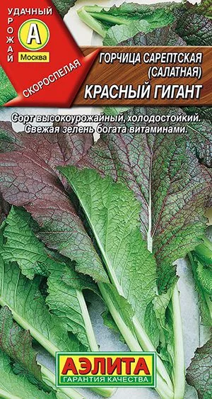 Пряные травы Горчица салатная Красный гигант