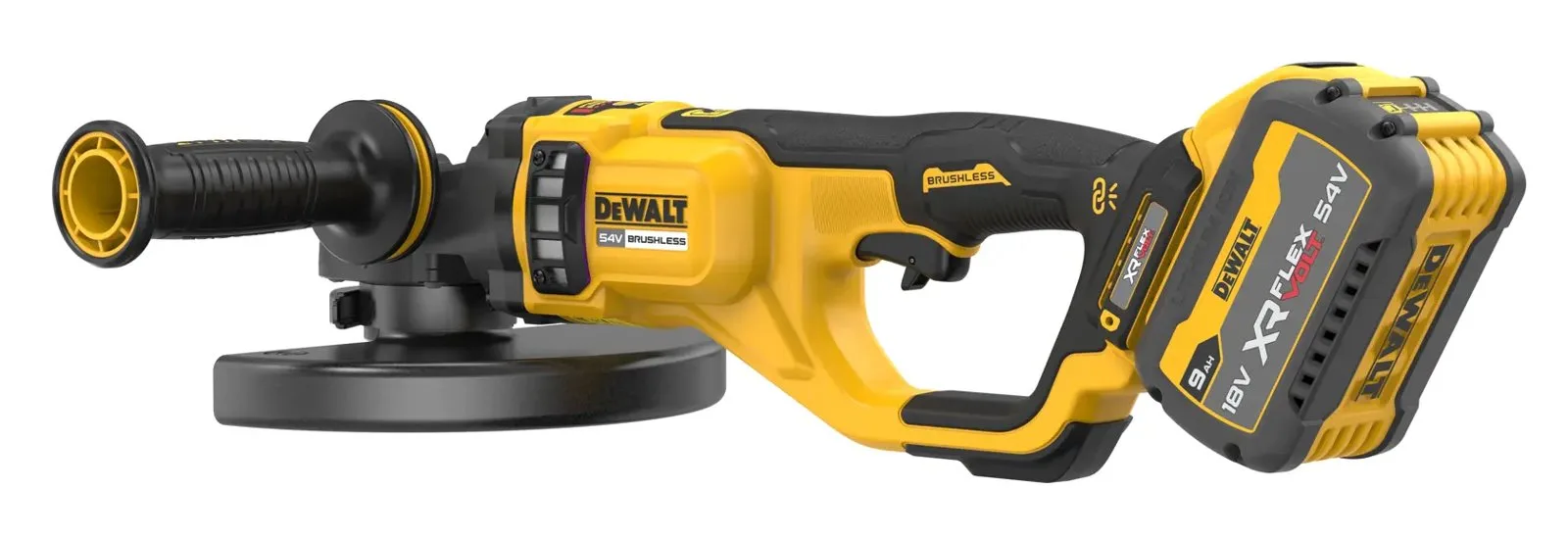 Аккумуляторная углошлифовальная машина DeWalt DCG460X2-GB — фото производителя