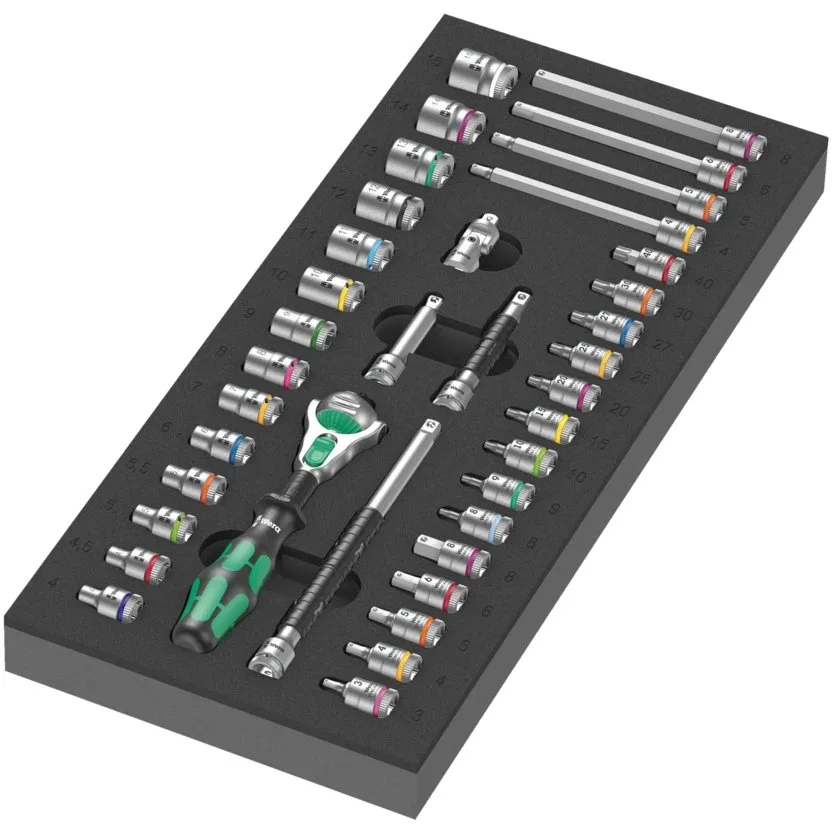 Ложемент набор 8000 A трещотка 1/4" Zyklop 1 Wera 9720