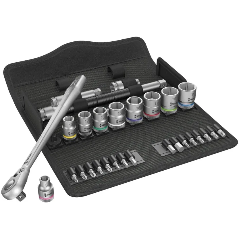 Набор инструментов Wera 8100 SB 8 Zyklop Metal - набор с трещоткой, переключение реверса, привод 3/8", метрический — фото производителя
