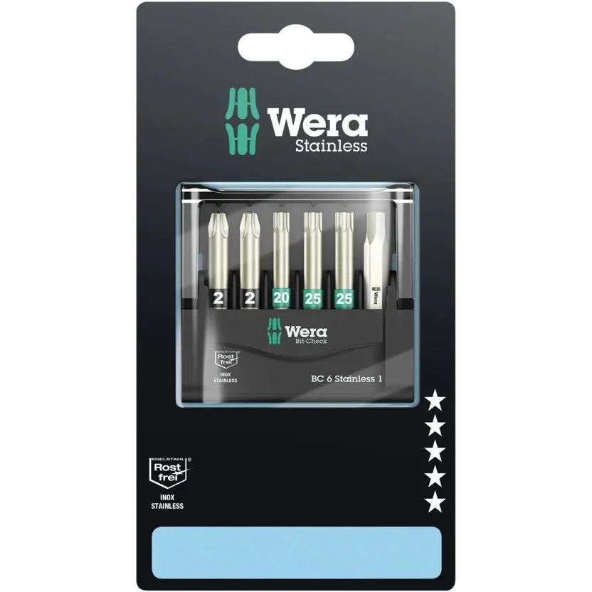 Набор инструментов Wera Bit-Check 6 Stainless 1 SB — фото производителя