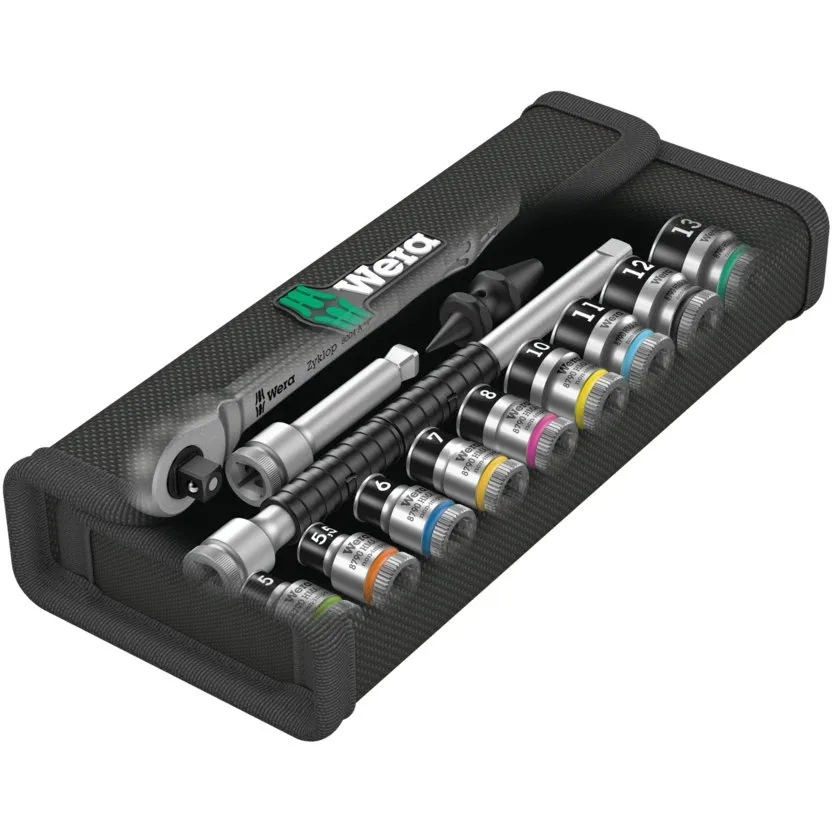 Набор инструментов Wera 8100 SA 12 HF Zyklop Metal - набор с трещоткой, переключение реверса, привод 1/4", метрический — фото производителя