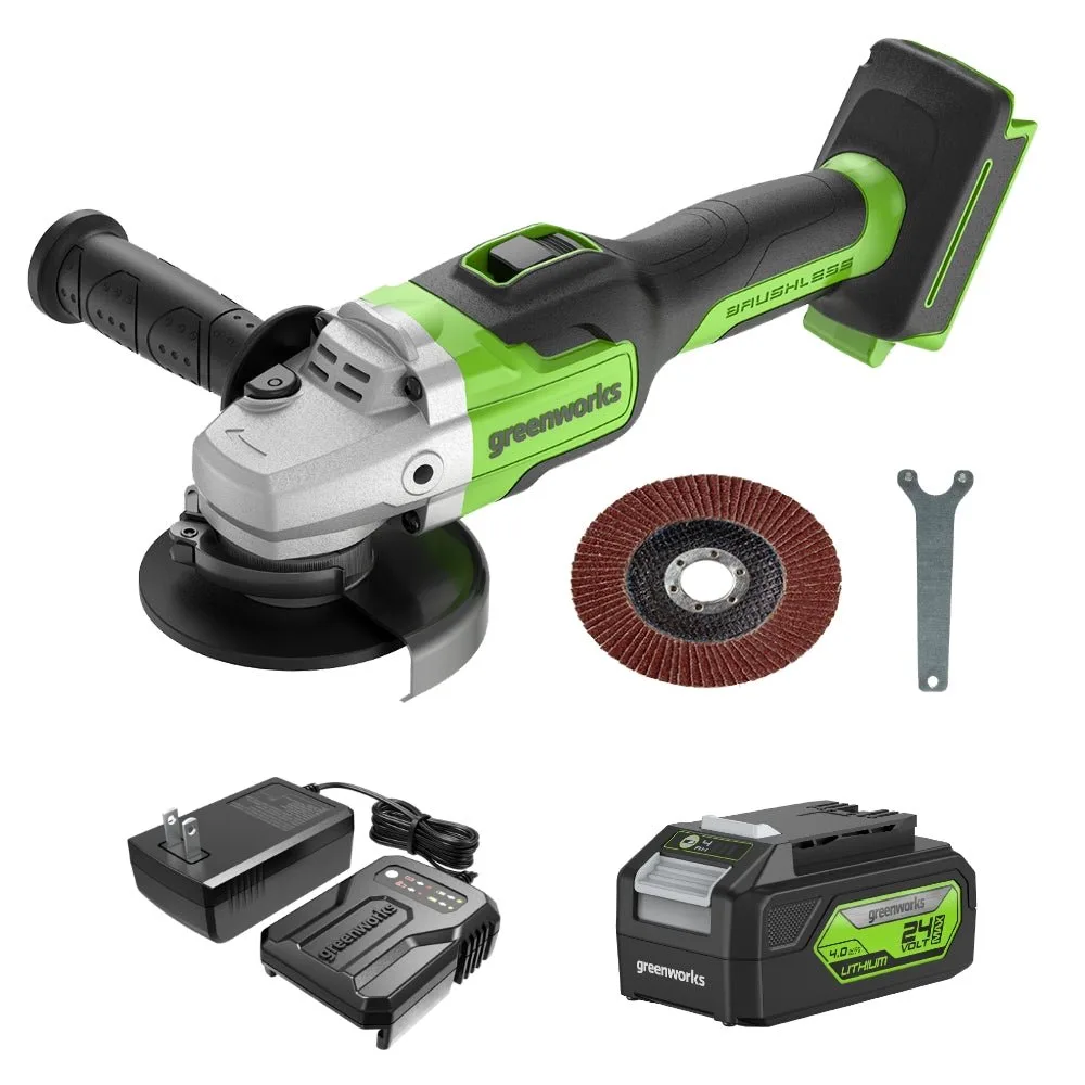 Аккумуляторная углошлифовальная машина Greenworks GD24AG