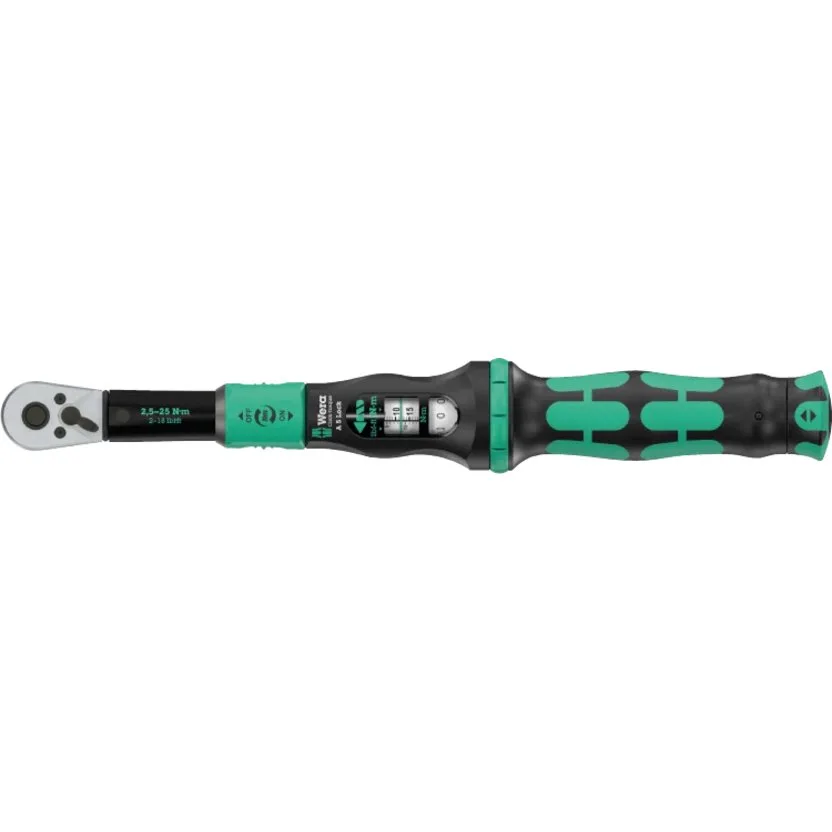 Динамометрический ключ Lock A 5 серии Click-Torque, регулируемый, функция отключения затяжки (Torque Lock), реверсная трещотка, для правой затяжки, 2.5-25 Нм Wera