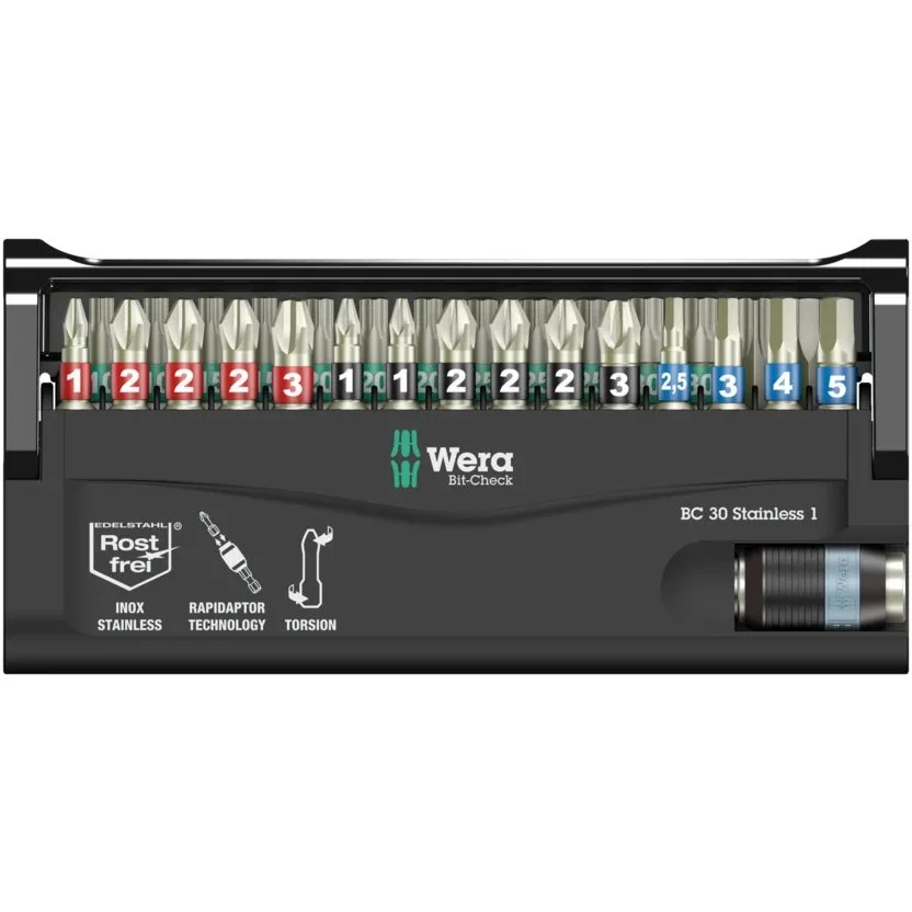 Набор инструментов Wera Bit-Check 30 Stainless 1 — фото производителя