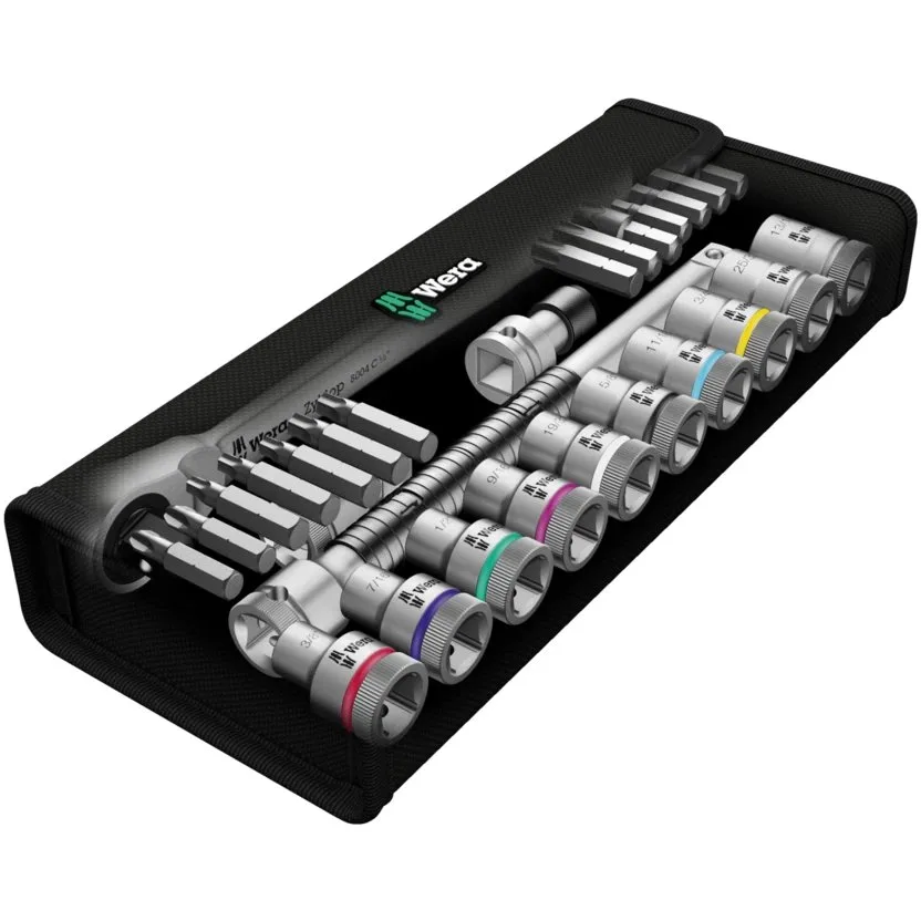 Набор инструментов Wera 8100 SC 11 Zyklop Metal - набор с трещоткой, переключение реверса, привод 1/2", дюймовый — фото производителя