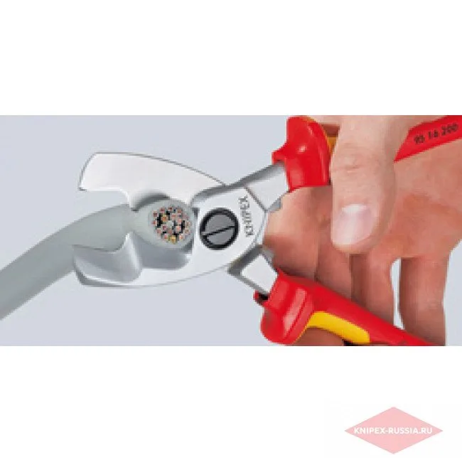 Ножницы для резки кабелей с двойными режущими кромками Knipex KN-9516200SB — фото производителя