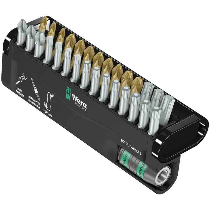 Набор инструментов Wera Bit-Check 30 Wood 1 — фото производителя