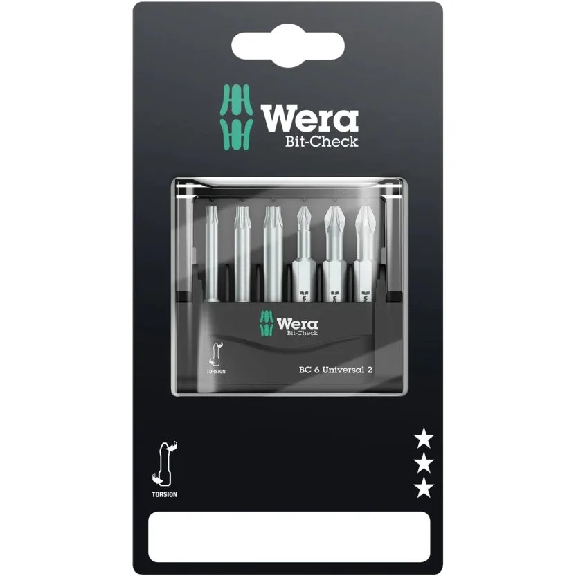 Набор инструментов Wera Bit-Check 6 Universal 2 SB — фото производителя