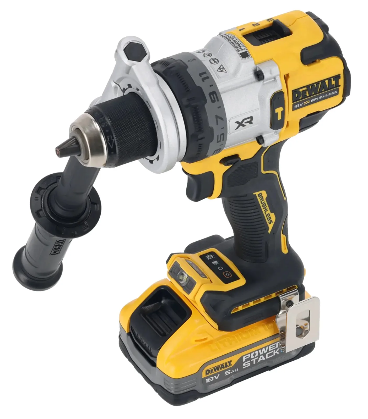 Аккумуляторная дрель-шуруповерт DeWalt DCD1007H2T-GB — фото производителя
