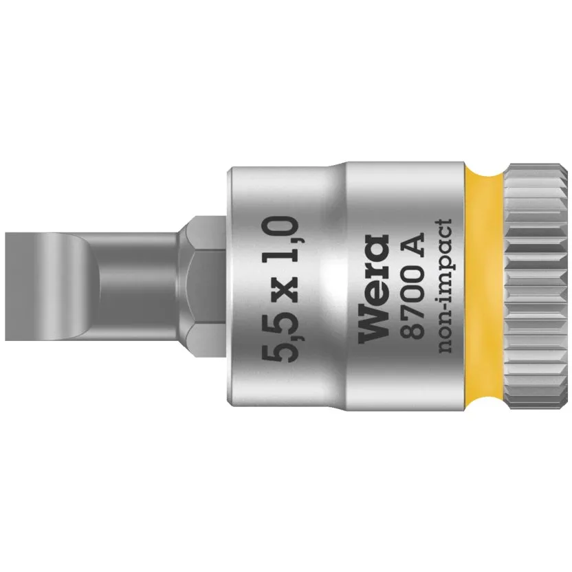 Винты со шлицем Отверточная головка Zyklop с приводом 1/4" Wera 8700 A FL — фото производителя