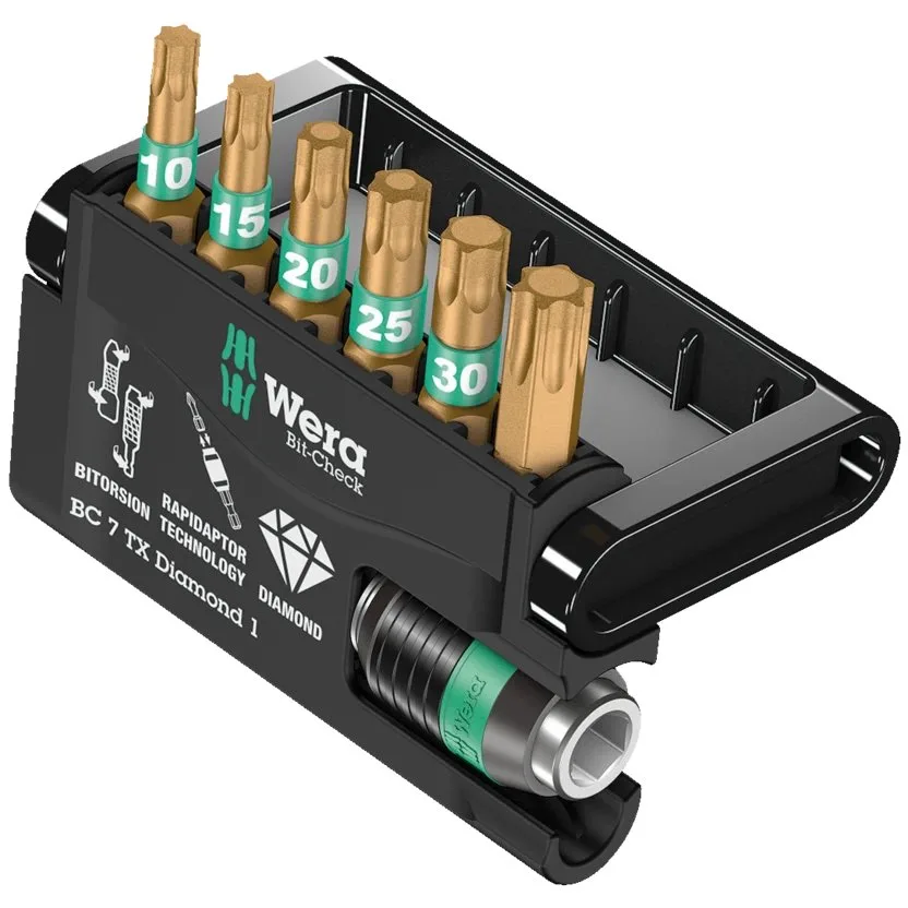 Набор инструментов Wera Bit-Check 7 TX Diamond 1 — фото производителя