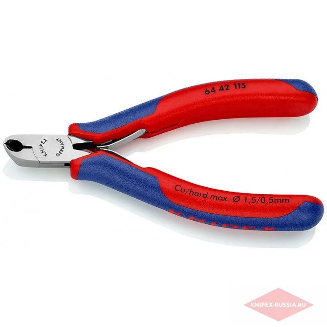 Кусачки торцевые для электроники Knipex KN-6442115SB — фото производителя
