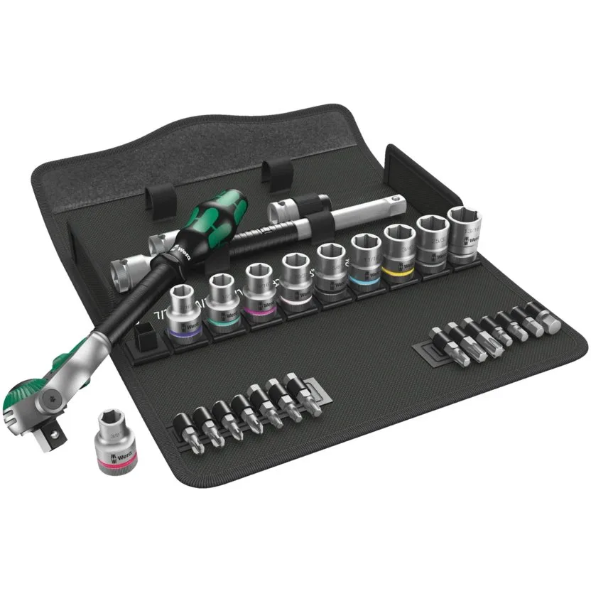 Набор инструментов Wera 8100 SC 9 Zyklop Speed - набор с трещоткой, привод 1/2", дюймовый — фото производителя