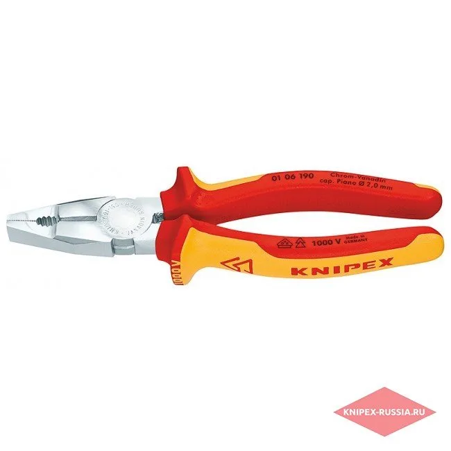 Плоскогубцы комбинированные Knipex KN-0106190 — фото производителя