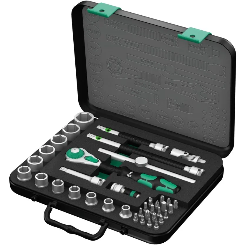 Набор с трещоткой Zyklop Speed, 3/8" Wera 8100 SB 4 — фото производителя