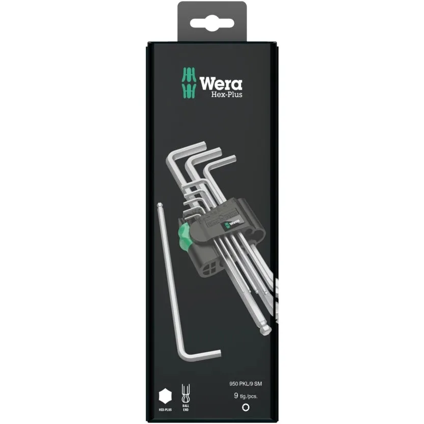 Набор Г-образных ключей, метрических, хромированных Wera 950/9 Hex-Plus 1 SB — фото производителя