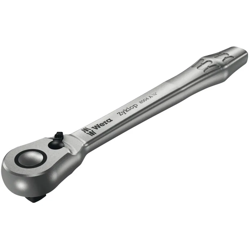 Трещотка Wera 8004 A Zyklop Metal - трещотка, переключение реверса, привод 1/4" — фото производителя