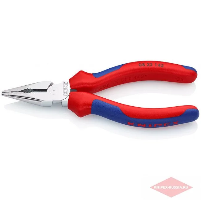 Плоскогубцы комбинированные остроконечные с удлинёнными губками Knipex KN-0825145SB — фото производителя